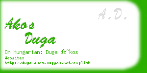 akos duga business card